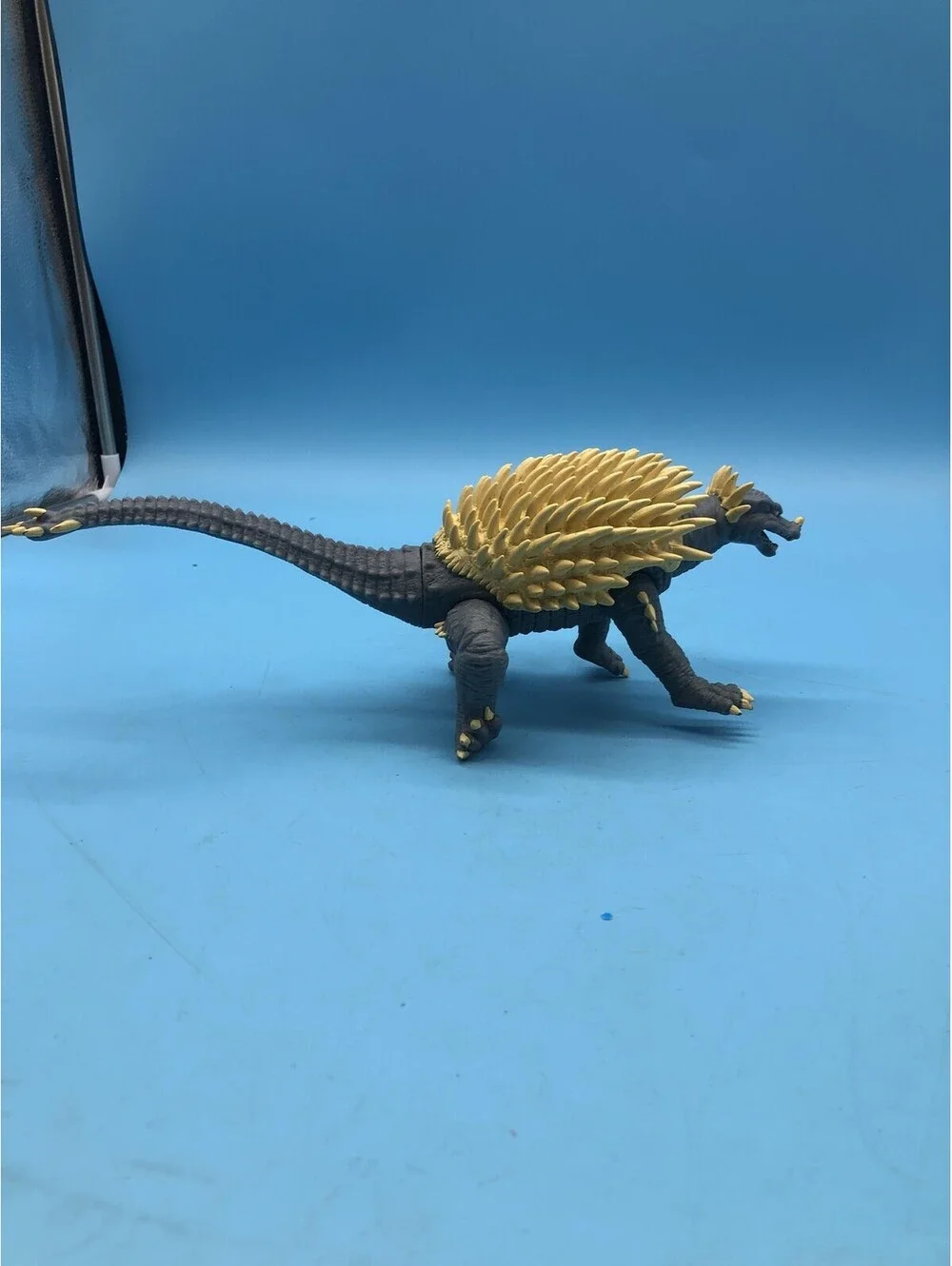 Spiked Armored Dinosaur Monster Action Figure Toy Gray Yellow 6in Unboxed